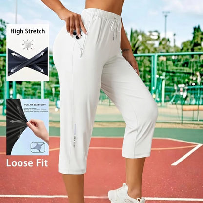 🔥8-Packs $24.99🔥Women's Capris Pants - Summer Drawstring Waist, Zippered Pockets