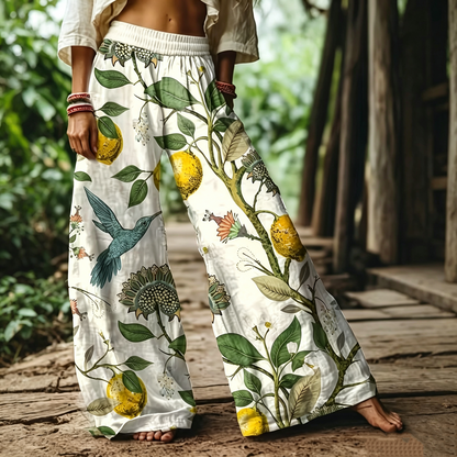 【LAST DAY SALE】Women's Casual Bohemian Style Floral Print Wide Leg Pant