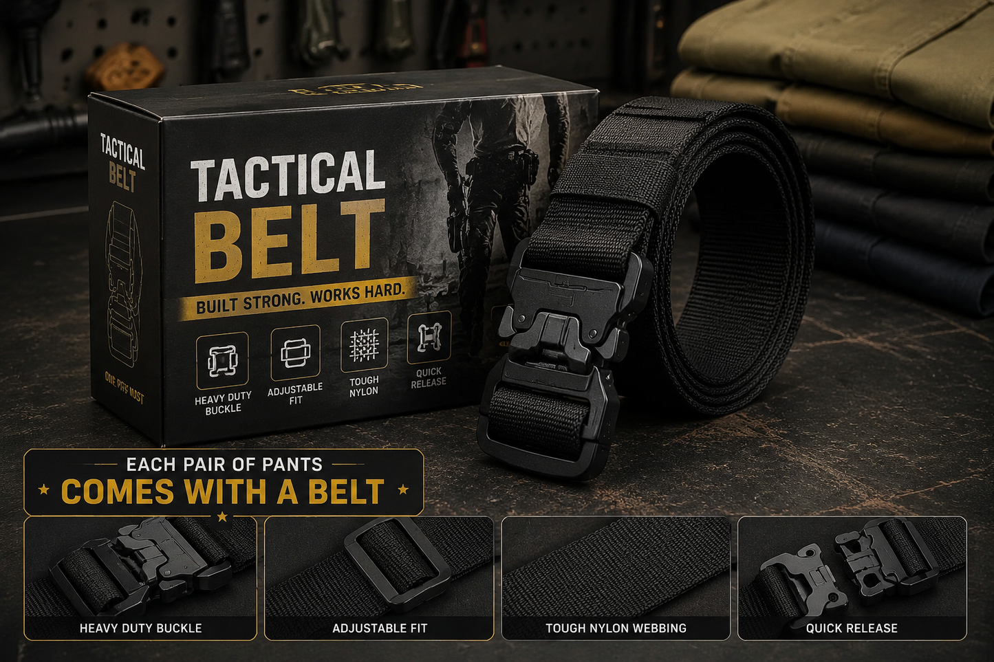 Men's Flex Stretch Tactical Pants, Water Resistant Ripstop Cargo Pants