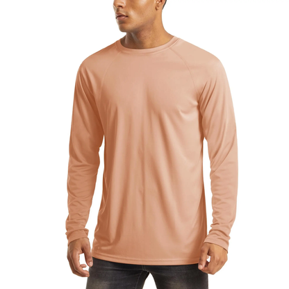Men's UPF 50+ Long Sleeves Shirts Quick Dry Lightweight Summer Sportswear Crew Neck Tops