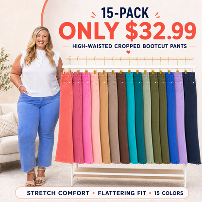 🔥 Limited-Time Sale ✨ Women's High Waist Cropped Bootcut Jeans | Acid Wash Stretch Denim Pants | Frayed Hem Casual Flare Trousers 👖