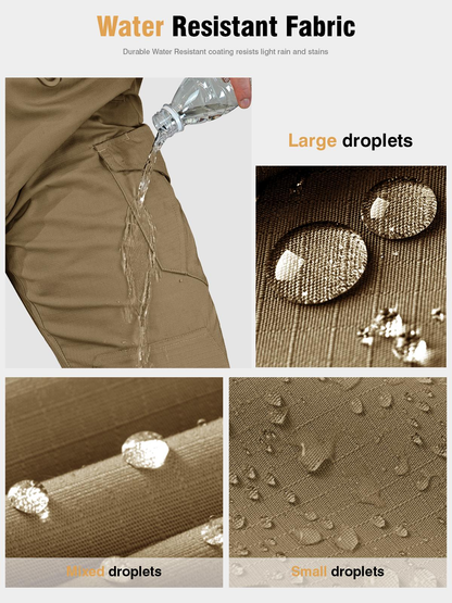 Men's Flex Stretch Tactical Pants, Water Resistant Ripstop Cargo Pants