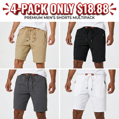 🔥Last Chance to Save ! Men's Pajama Shorts, Cotton Casual Shorts with Zipper Pockets