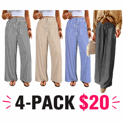 Womens Plus Size Wide Leg Pants with Pockets