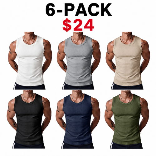 Men's Wide Strap Ribbed Tank Top