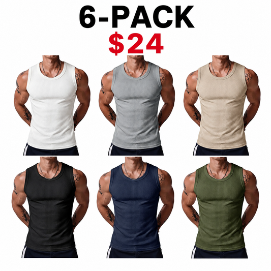Men's Wide Strap Ribbed Tank Top