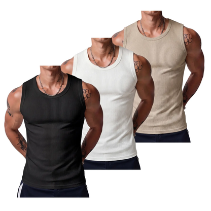 Men's Wide Strap Ribbed Tank Top