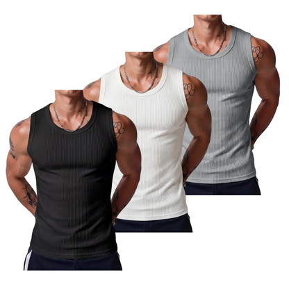 Men's Wide Strap Ribbed Tank Top
