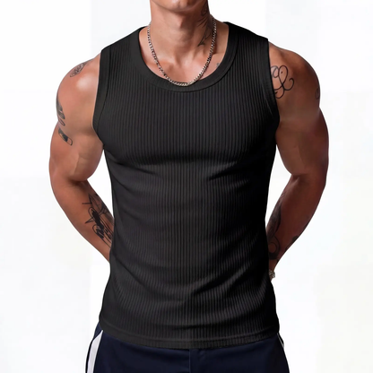 Men's Wide Strap Ribbed Tank Top