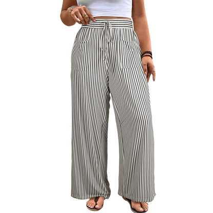 Womens Plus Size Wide Leg Pants with Pockets