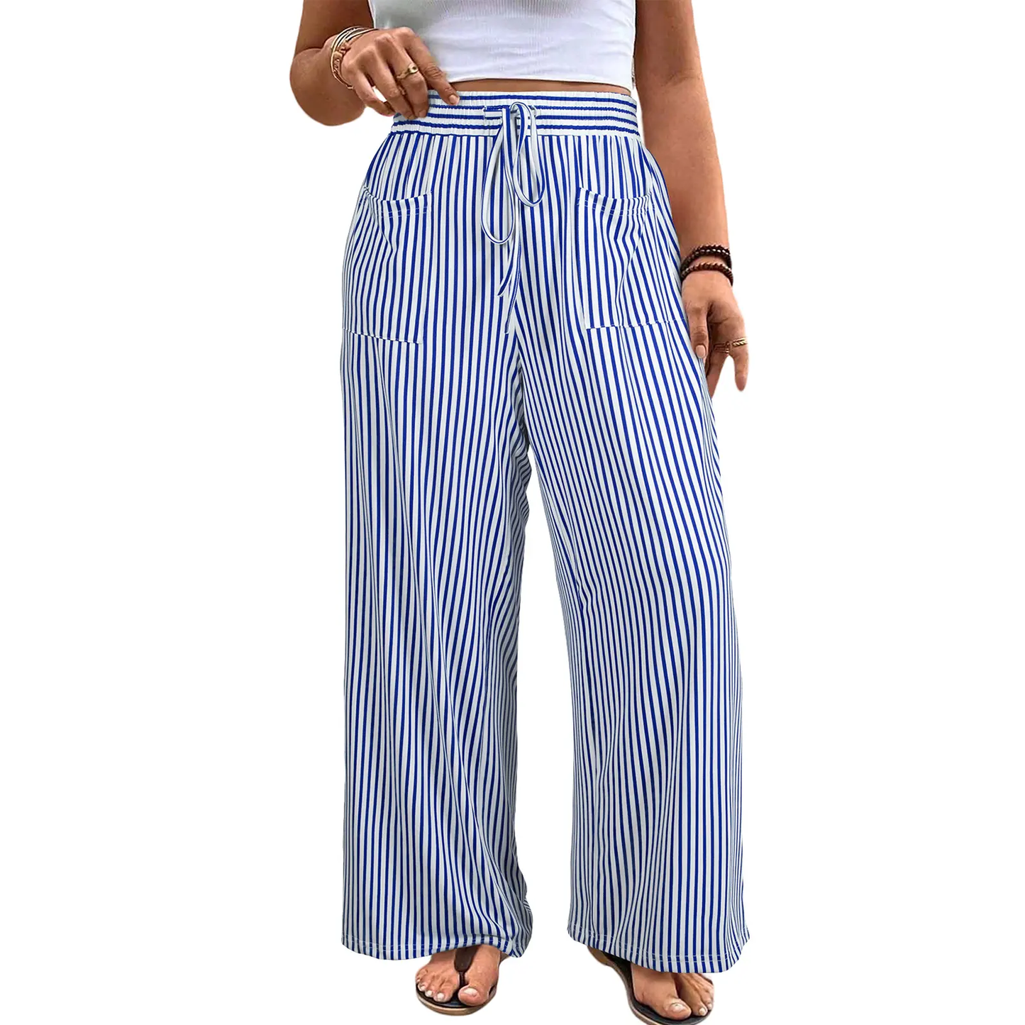 Womens Plus Size Wide Leg Pants with Pockets