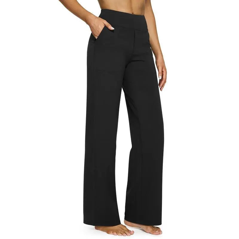 💘Women's High-Waist Wide Leg Pants – Business Casual Yoga Dress Pants with Pockets