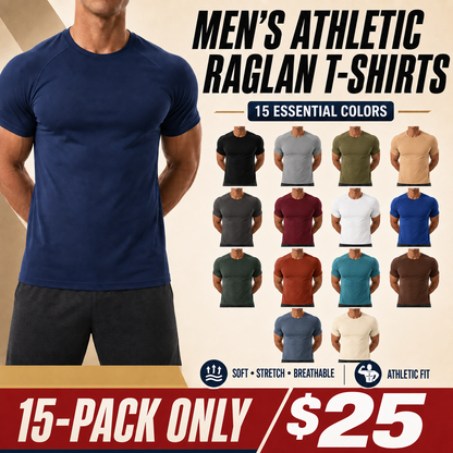 Men's Raglan Sleeve Tee, Athletic Tapered Fit