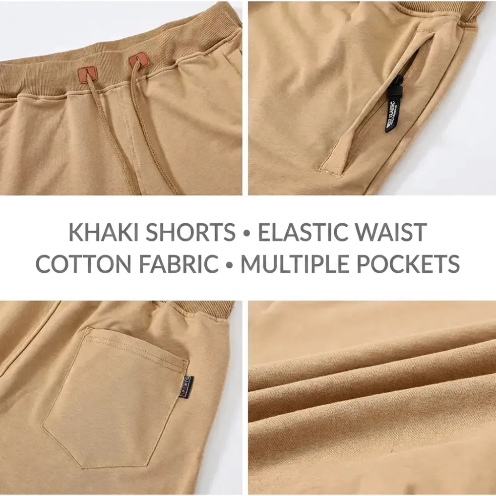 🔥Last Chance to Save ! Men's Pajama Shorts, Cotton Casual Shorts with Zipper Pockets