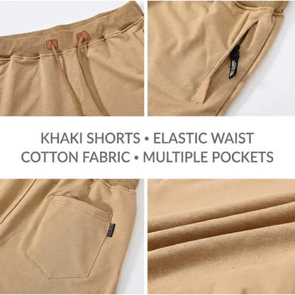 🔥Last Chance to Save ! Men's Pajama Shorts, Cotton Casual Shorts with Zipper Pockets