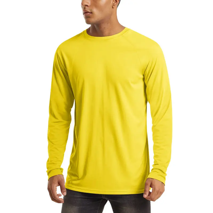 Men's UPF 50+ Long Sleeves Shirts Quick Dry Lightweight Summer Sportswear Crew Neck Tops