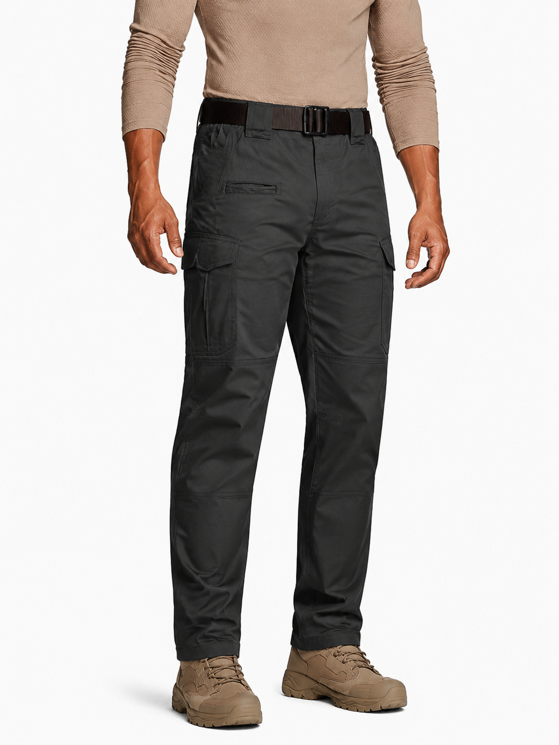 Men's Flex Stretch Tactical Pants, Water Resistant Ripstop Cargo Pants